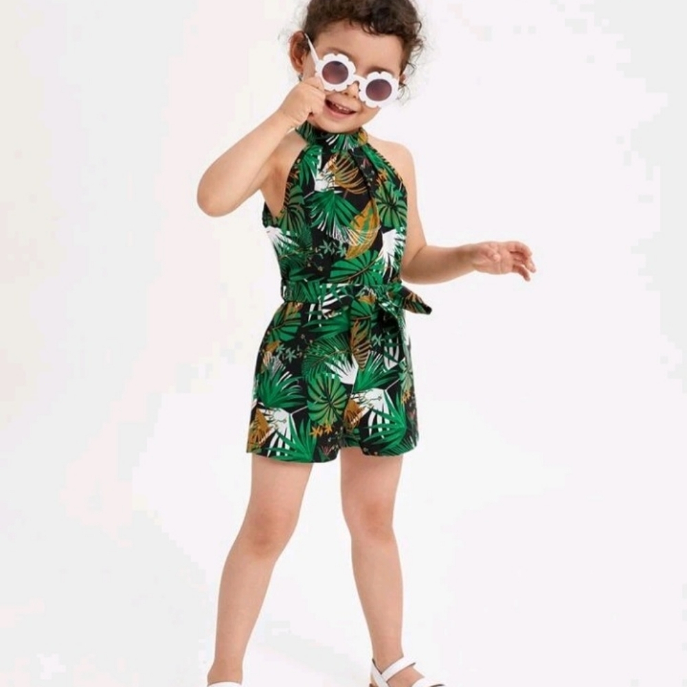 💋 tropical print romper